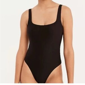 J Crew Square Neck Ribbed Plus Size Bathing Suit Swimsuit Black Sz 22 NWT